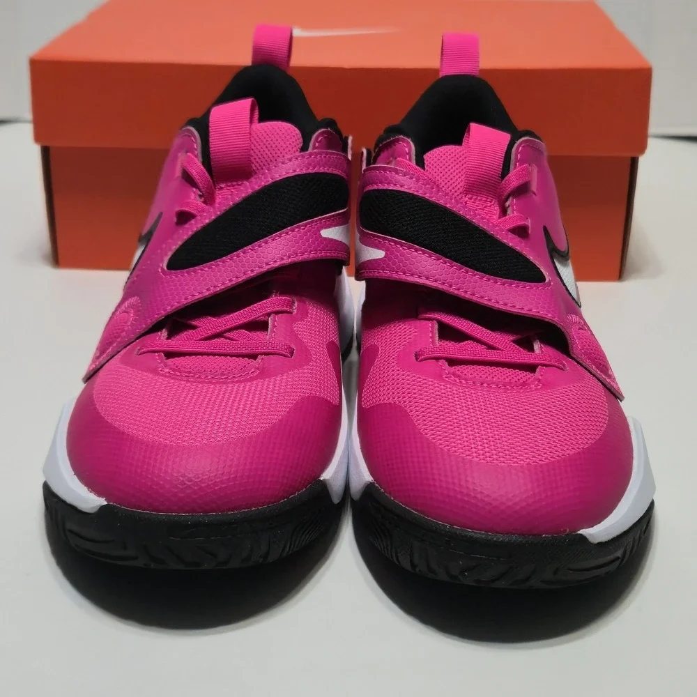 Nike Team Hustle D 11 Fierce Pink Kids Basketball Shoes Size 6.5Y DV8996-601 NEW